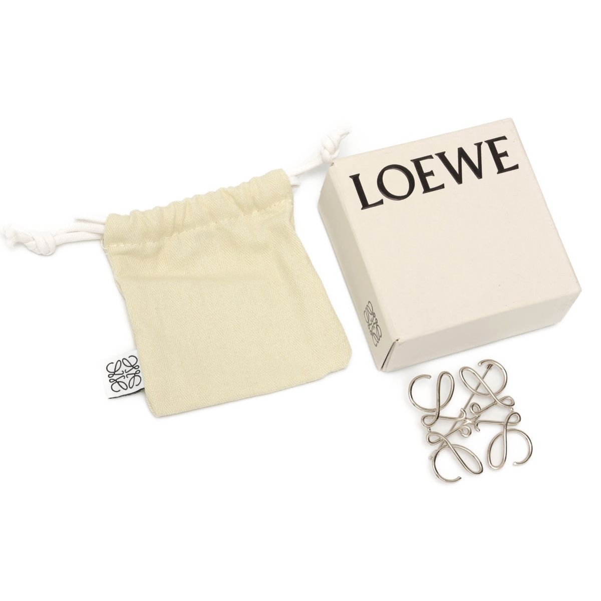 ロエベ/LOEWE アナグラム ブローチ 111.25.020 メタル パラジウム