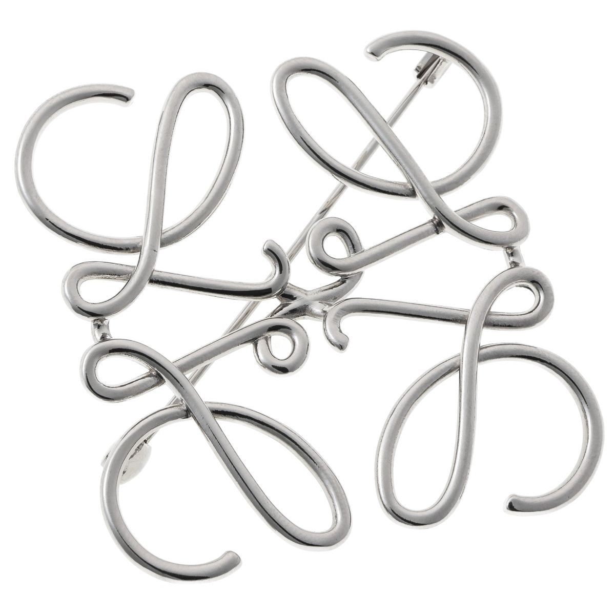 ロエベ/LOEWE アナグラム ブローチ 111.25.020 メタル パラジウム