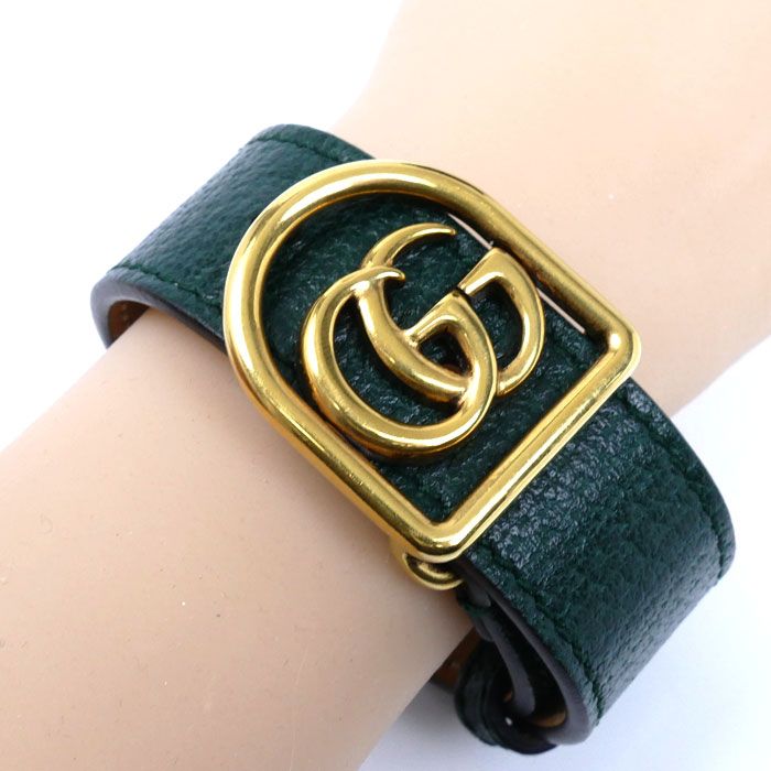 GUCCI グッチ GP レザー ダブルG レザー ブレスレット S バックル