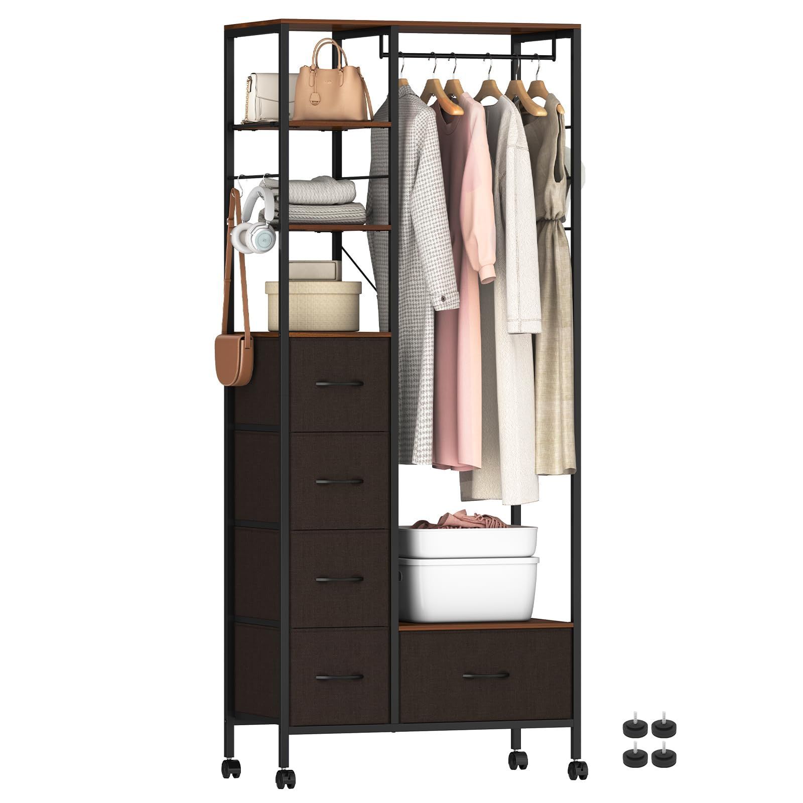 数量限定』 引き出し付き 大容量 頑丈 ワードローブ 全体耐荷重200kg