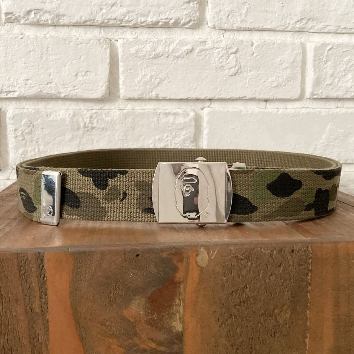 BAPE 1st CAMO GREEN GI ベルト a bathing ape belt BAPE ガチャベルト