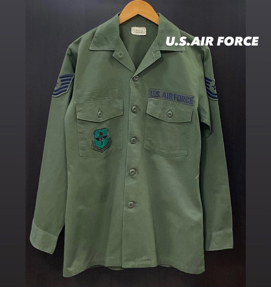 U.S. AIR FORCE ミリタリーシャツオリーブドラブ 60年代 USAF FORCE 