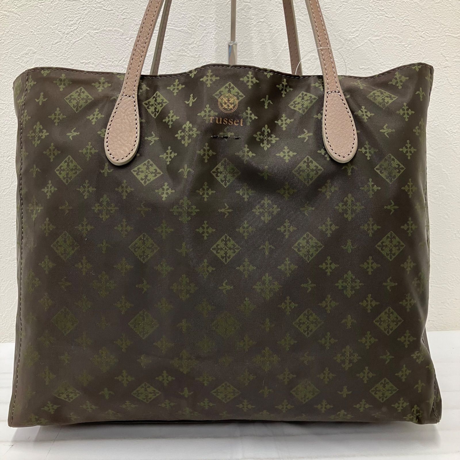 104 russet ラシット トートバッグ モノグラム 総柄 カーキ系 緑 