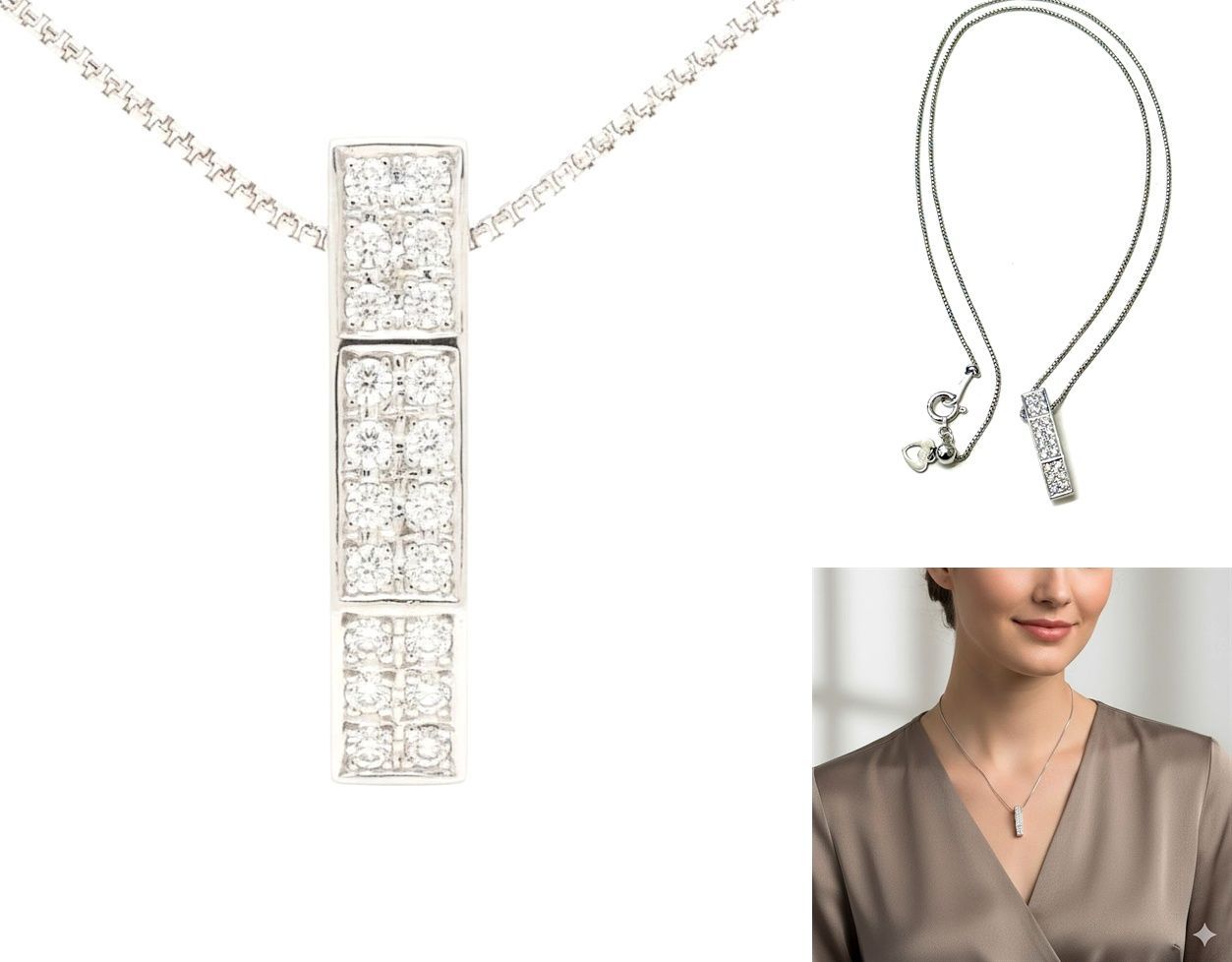 希少 TASAKI タサキ K18 WG ダイヤモンド バー ネックレス インゴット