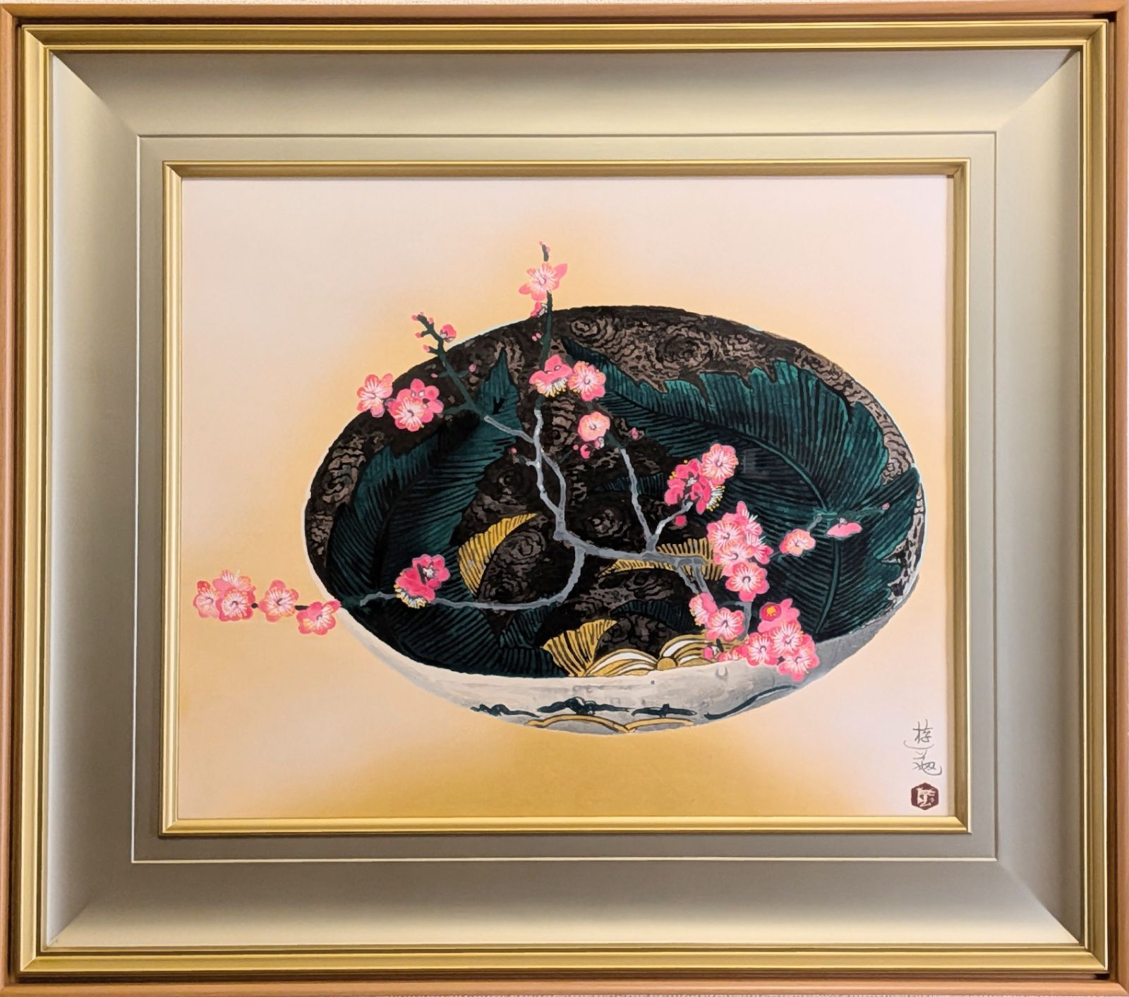 小倉遊亀「梅」木版画 2001年制作 256/350 作品シール 真作 - メルカリ