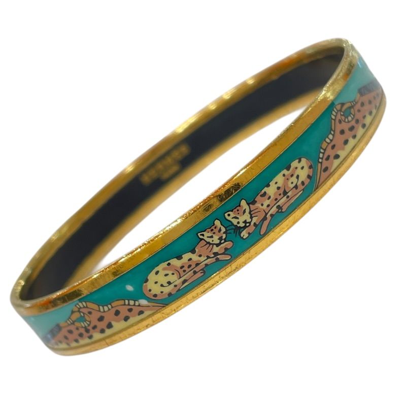 エルメス HERMES エマイユPM グリーン ゴールド 七宝焼き・メタル