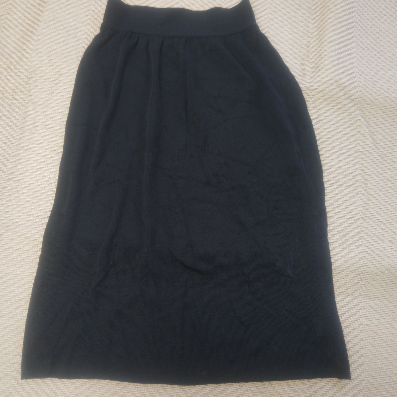 CELINE セリーヌ レーヨン100%ひざ丈タイトスカート ネイビー 38サイズ