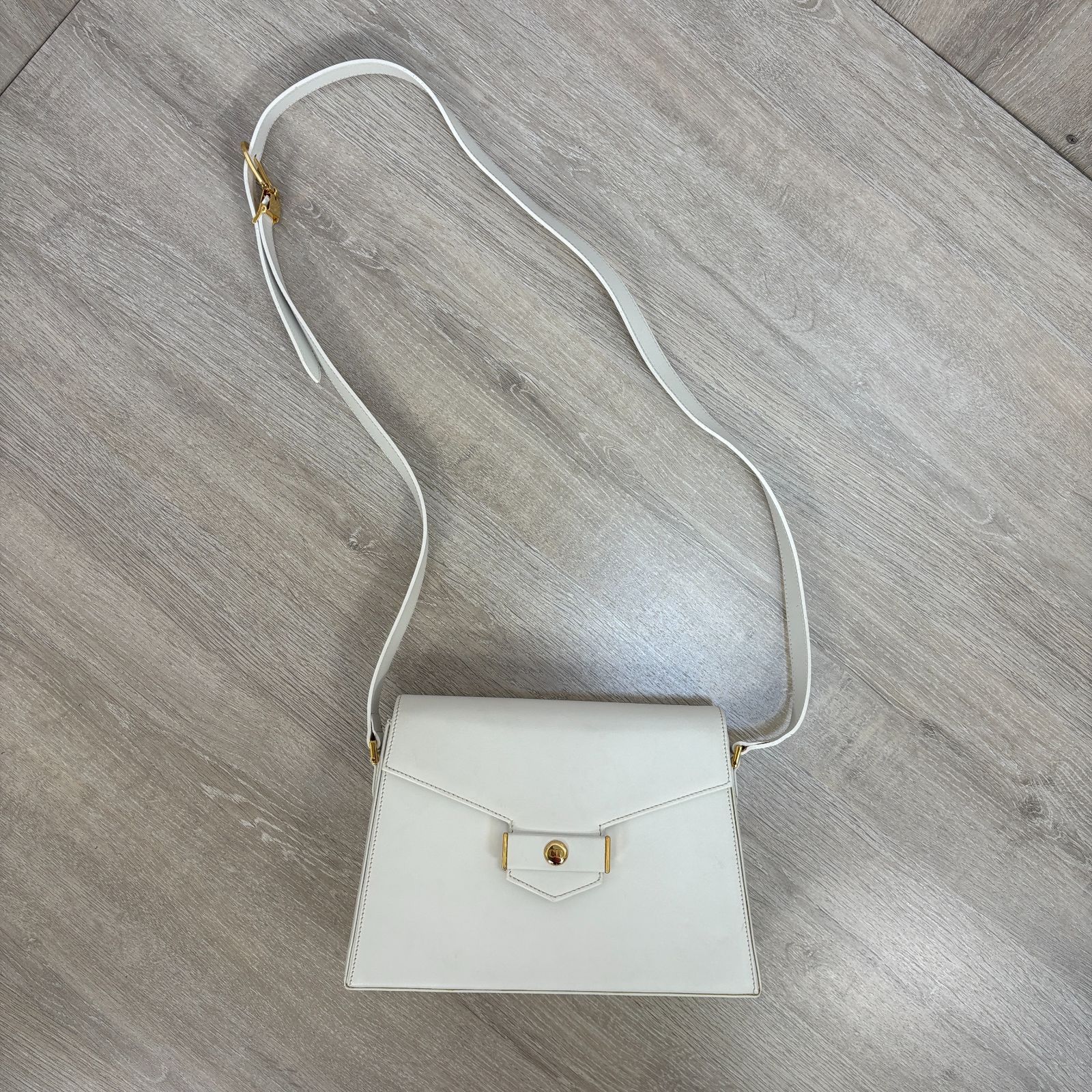 Christian Dior オールドディオール CDロゴ金具 ショルダーバッグ 白