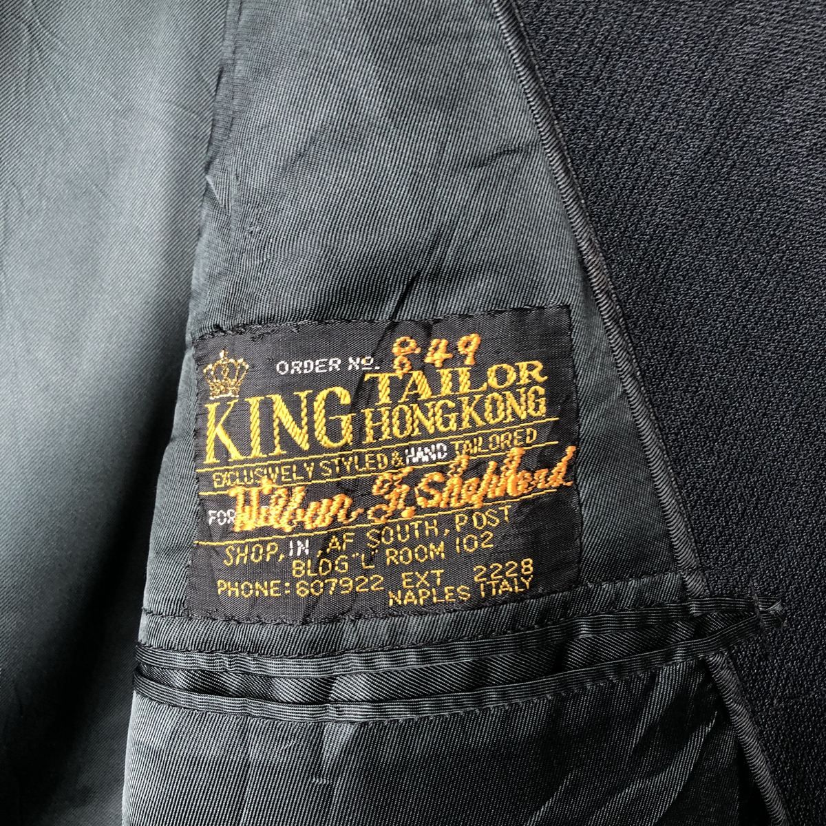 古着 KING TAILOR HONGKONG ダブルブレスト ピークドラペル テーラード