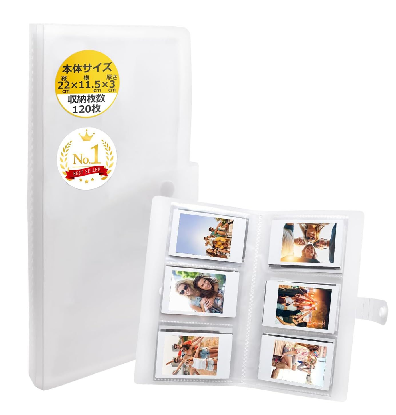 革ICHI】 チェキ アルバム 透明 チェキ帳 大容量 チェキファイル (120