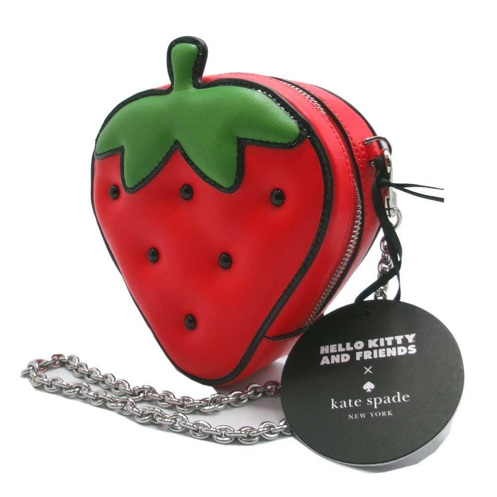 kate spade かごバッグ 　イチゴチャーム付き ケイトスペード いちご かご バスケット 苺 kate spade かごバッグ