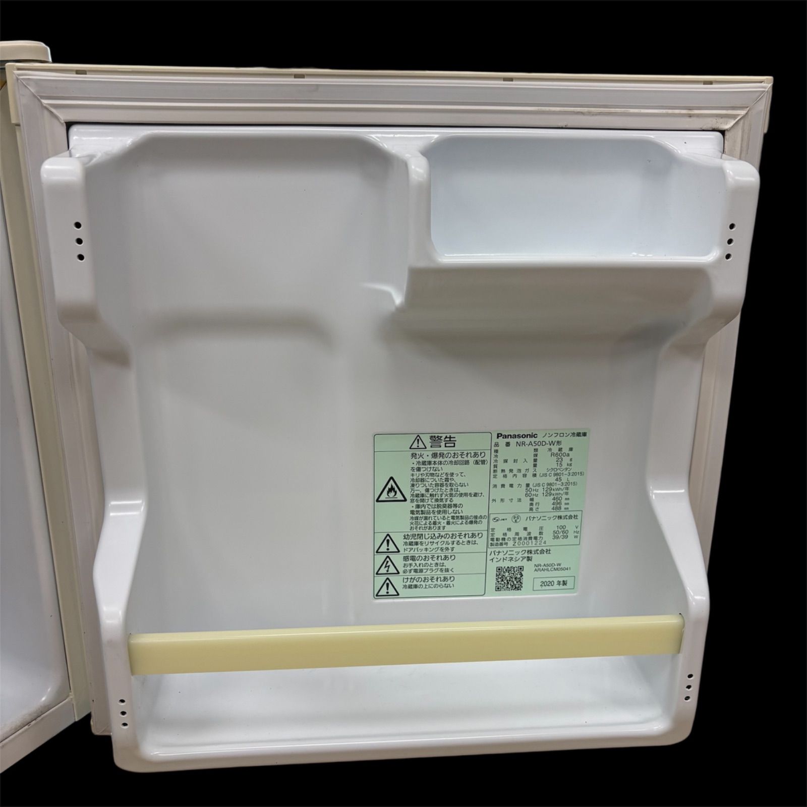 美品】Panasonic 冷蔵庫 NR-A50D-W ホワイト 小型 1ドア コンパクト