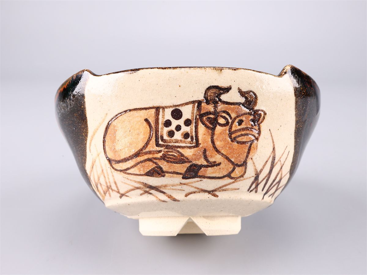 佐藤和子】造 不二窯 織部焼 茶碗／共箱付 美品！CP521 - メルカリ