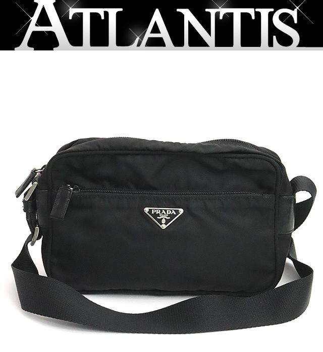 広尾店】 プラダ PRADA 三角ロゴ ショルダーバッグ ナイロン 黒