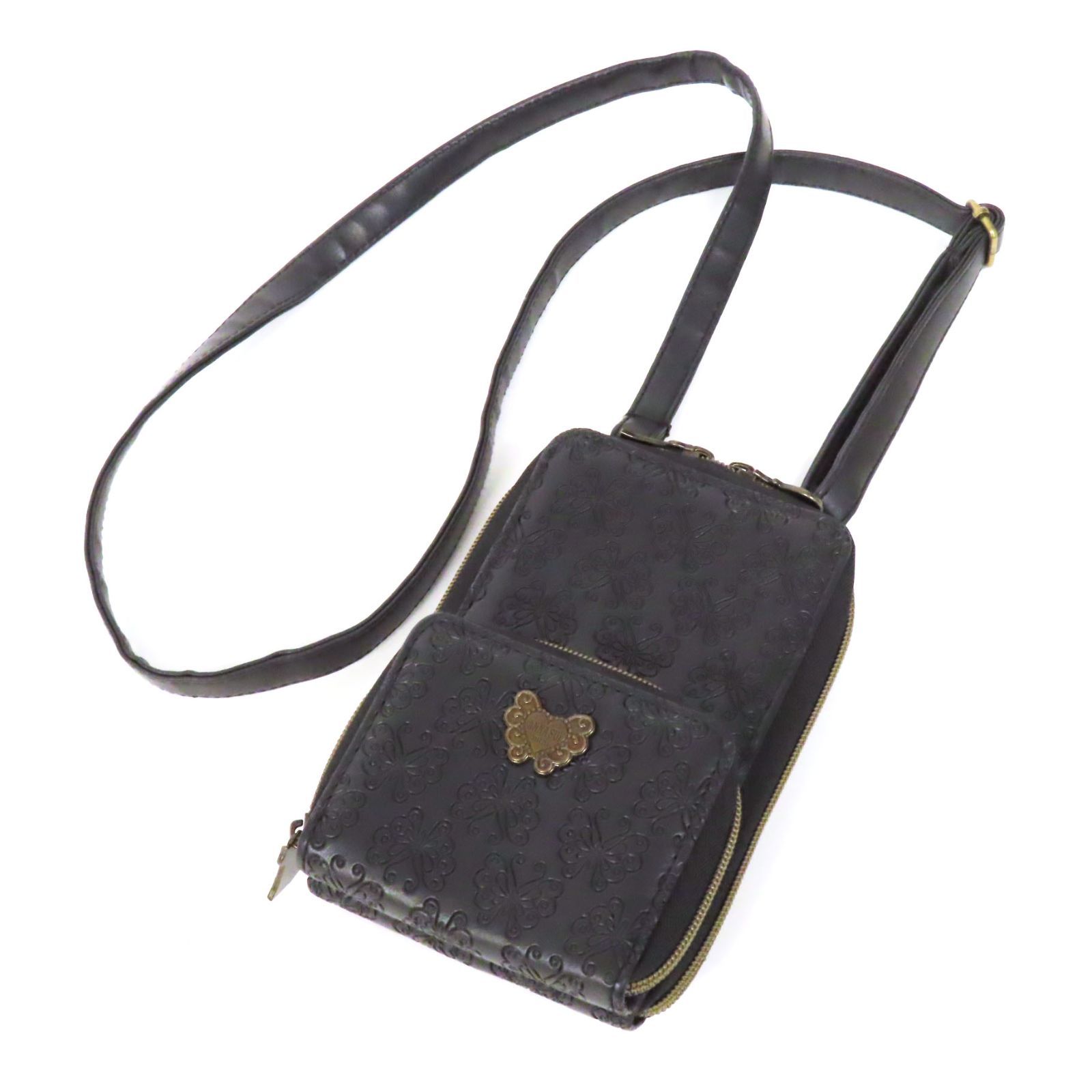 FA26060 極美品 ANNA SUI アナスイ スマホホルダー ショルダー 