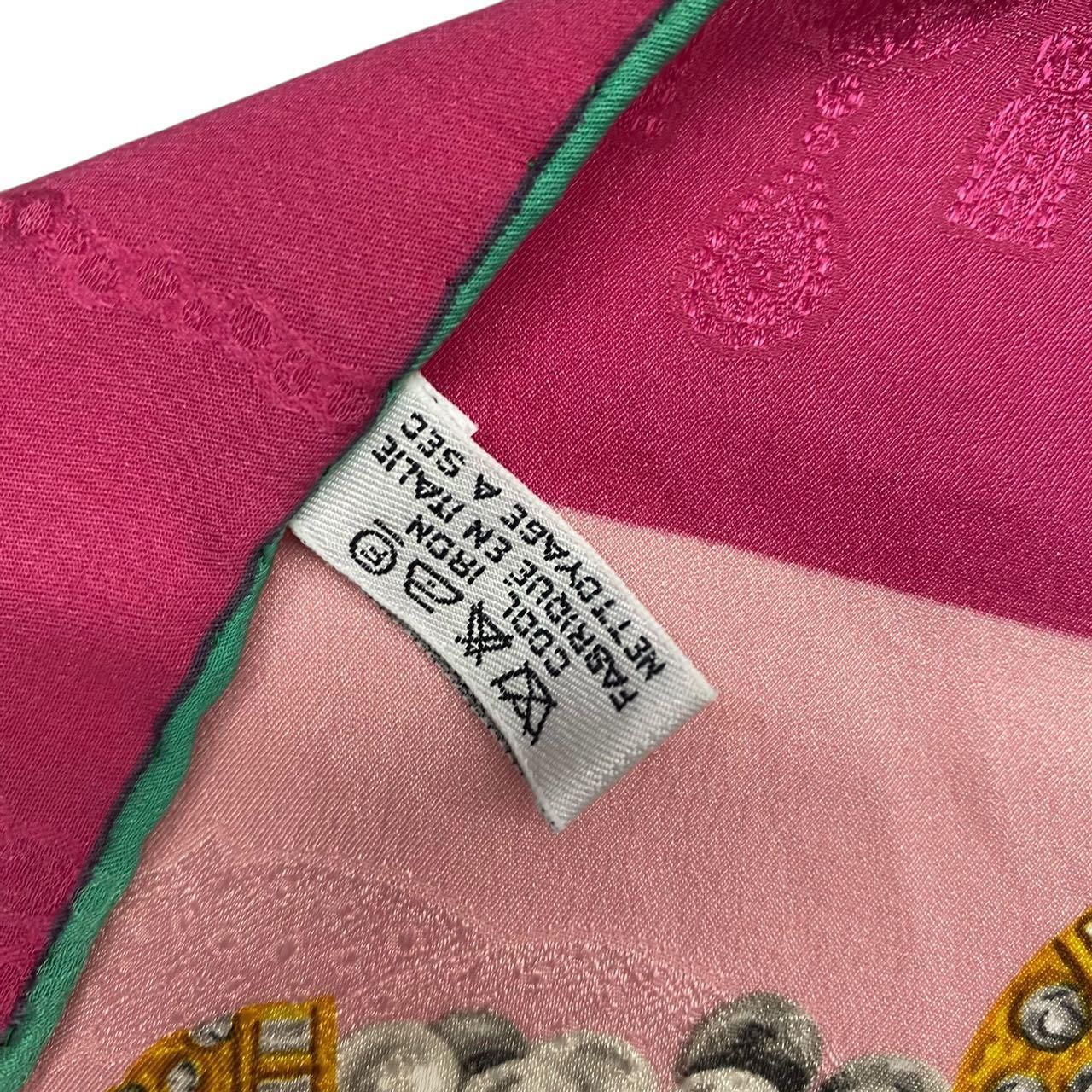 美品 Cartier カルティエ スカーフ パンテール ヒョウ柄 シルク ピンク