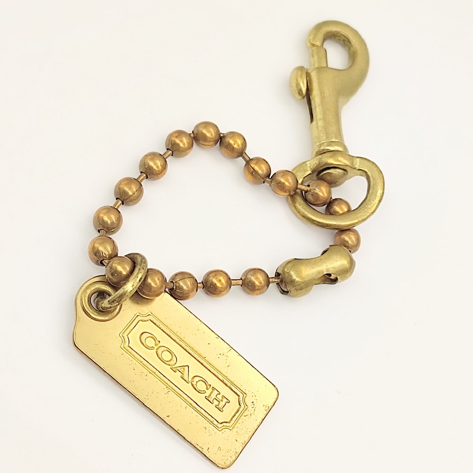 美品】COACH コーチ ロゴプレートキーホルダー バッグチャーム