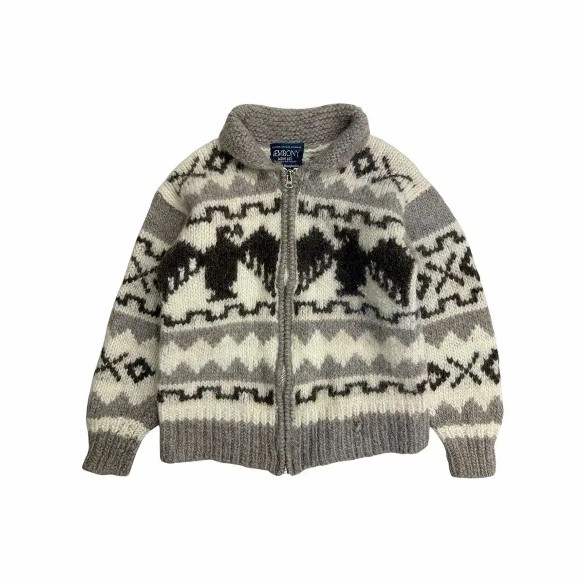 GEMBONY 90s レディース ヴィンテージ カウチン ショールカラー ニット