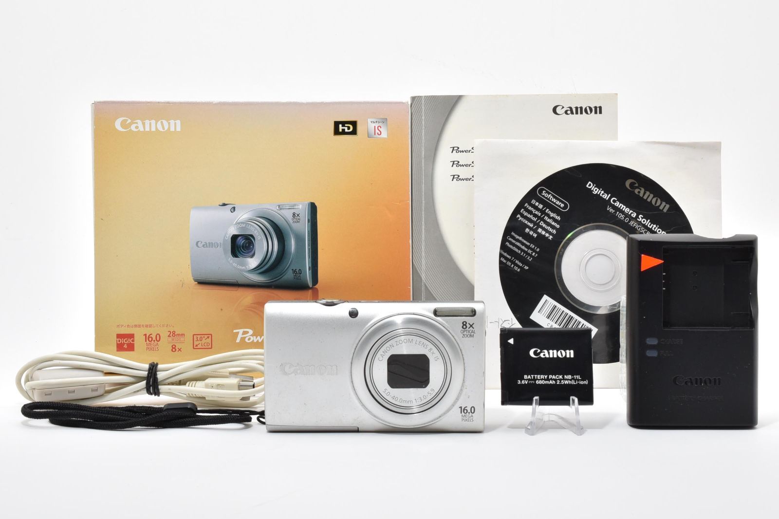 Canon キャノン PowerShot A4000 IS シルバー /2773 動作OK 返金保証