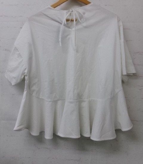 中古】yori ﾖﾘ ﾍﾑﾌﾚｱﾄﾘｺｯﾄｶｯﾄｿｰ 半袖 RY11-23068SM ﾎﾜｲﾄ F 991872721