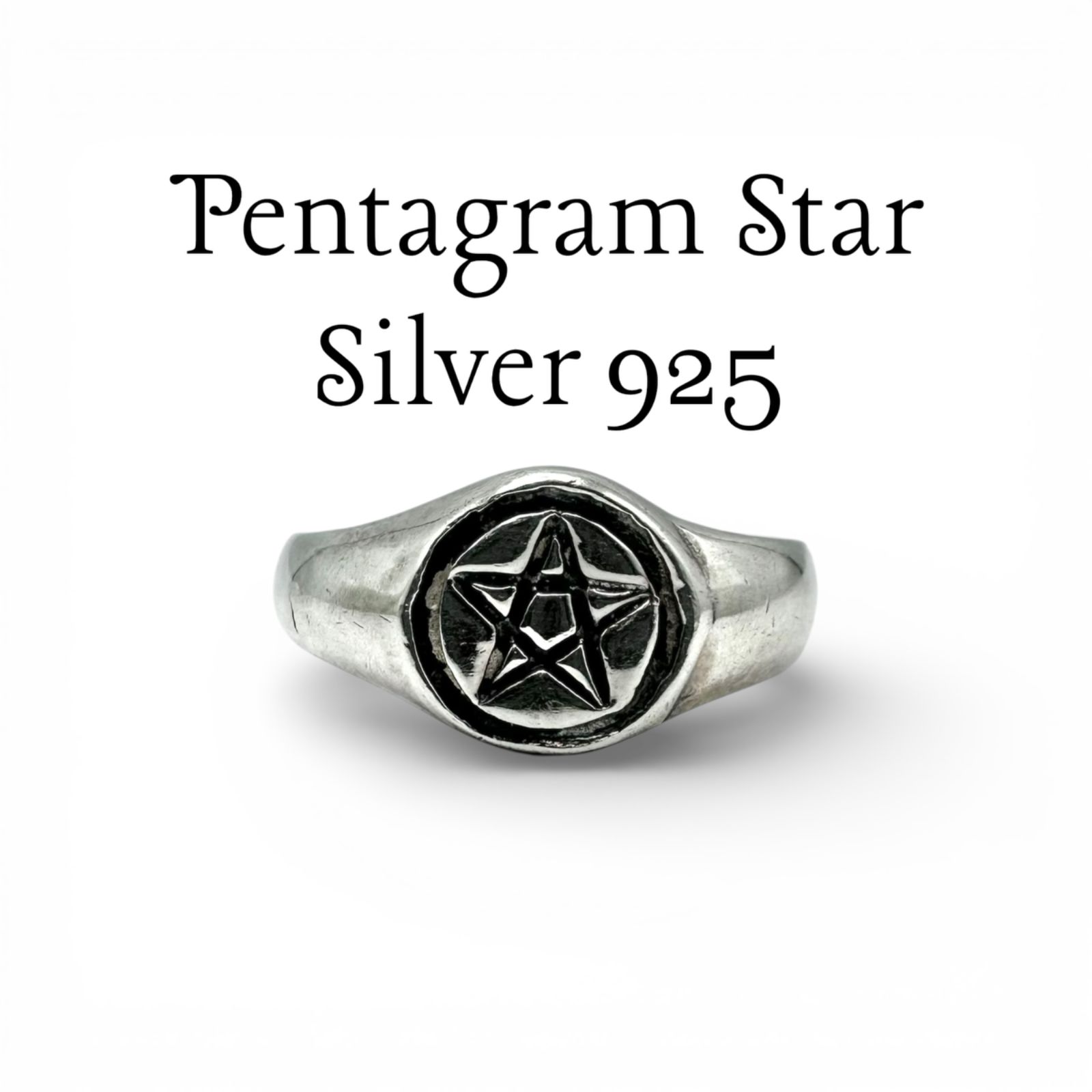 調和の象徴】ペンタグラム 五芒星 スター Silver 925 刻印 90s Vintage