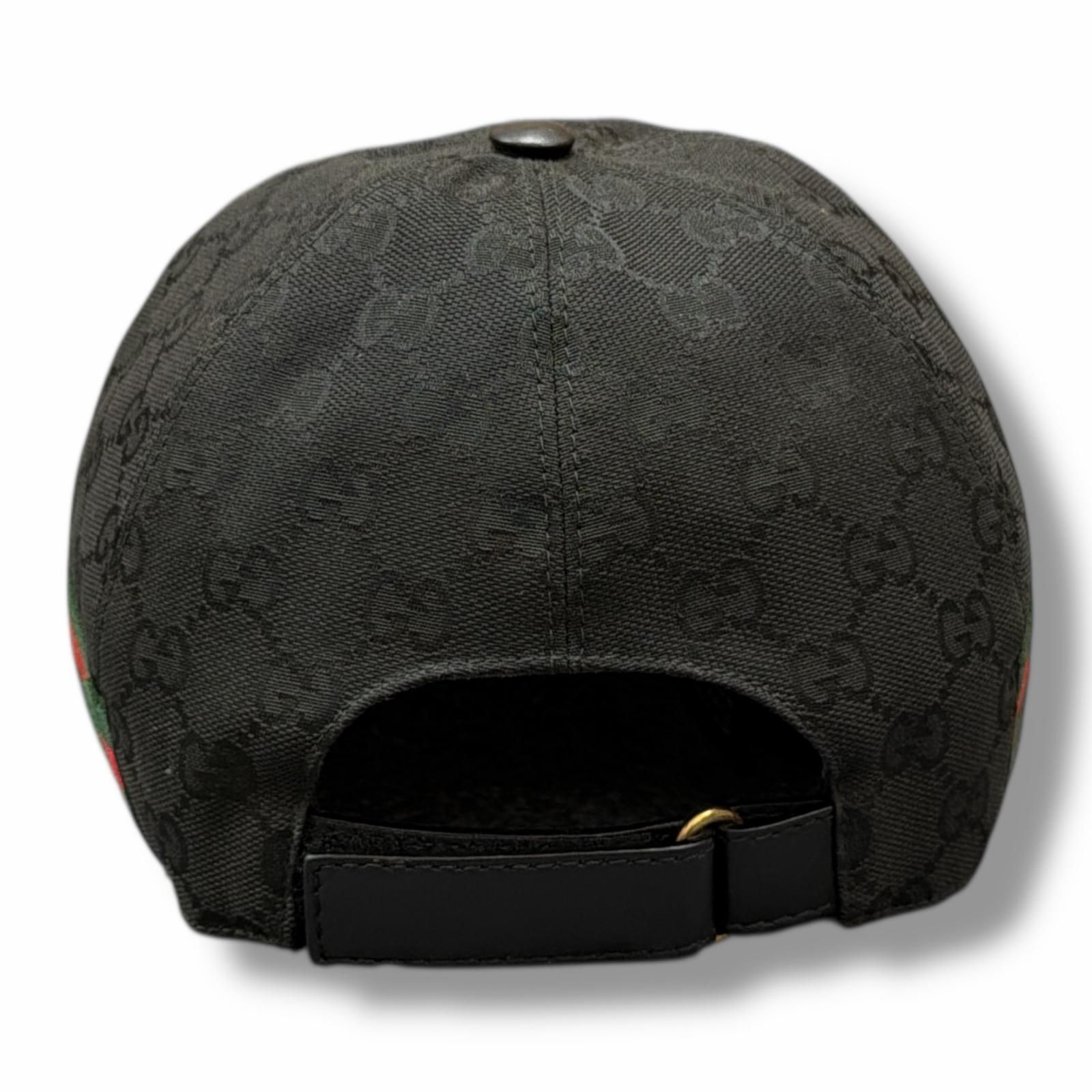 国内正規 GUCCI GG Web Logo Monogram Ripstop Baseball Black Cap GG
