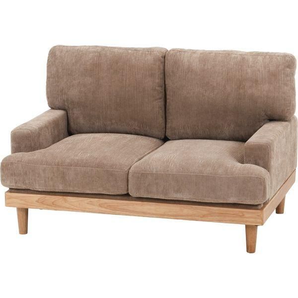 コーデュロイソファ 2P BR ブラウン 組立品