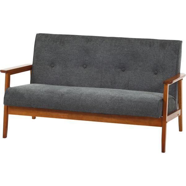 厚手ファブリックソファ 2P GY グレー 組立品