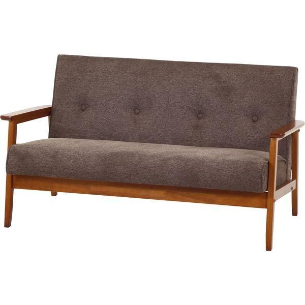 厚手ファブリックソファ 2P BR ブラウン 組立品