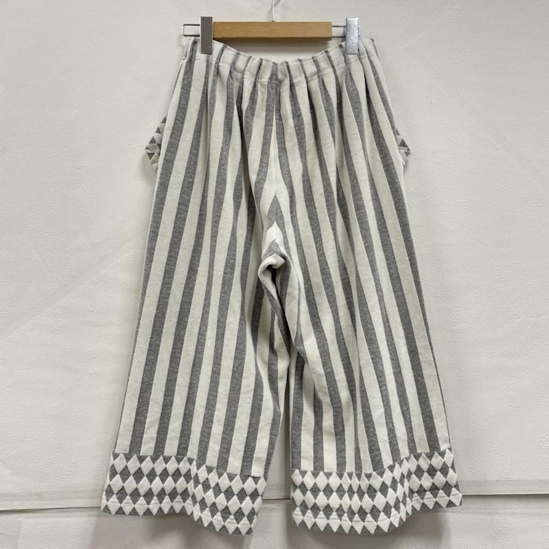 ミー イッセイミヤケ ベロア ストライプ ワイド パンツ ウエストゴム