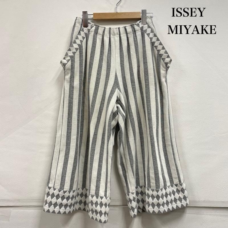 ミー イッセイミヤケ ベロア ストライプ ワイド パンツ ウエストゴム