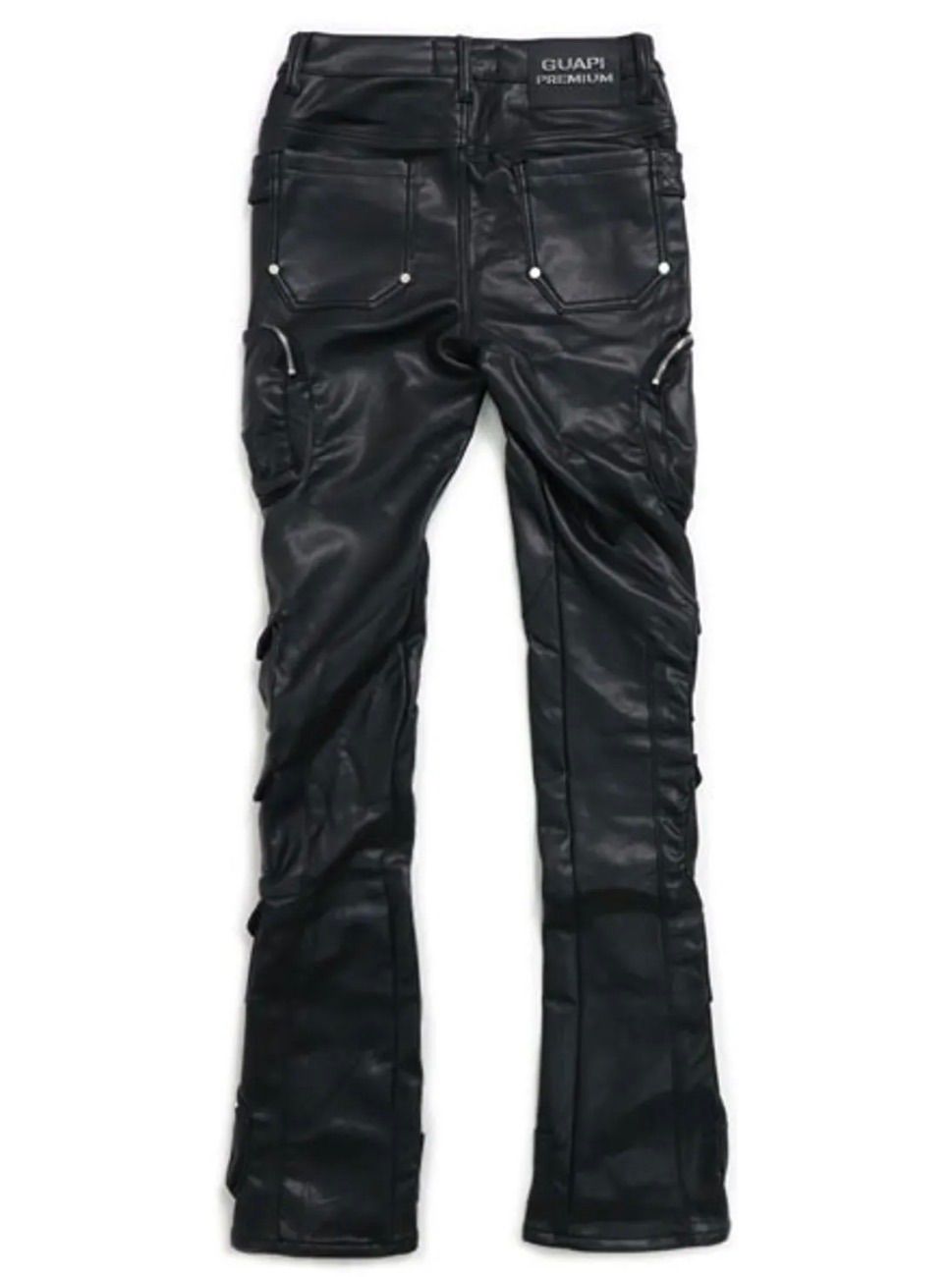 ☆ GUAPI ☆ オブシディアン ブラック カーゴ レザー パンツ サイズS