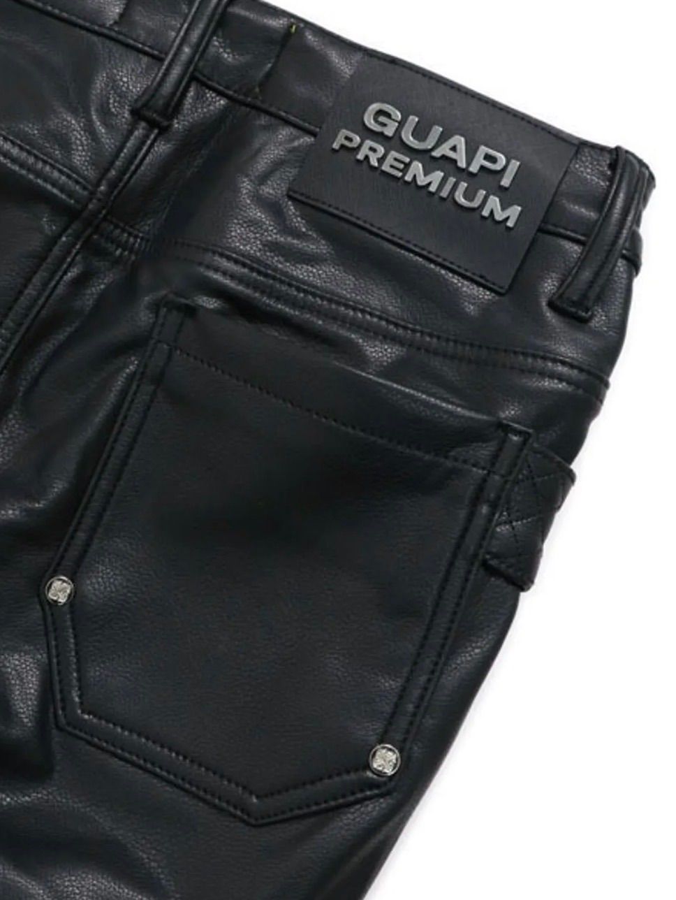 ☆ GUAPI ☆ オブシディアン ブラック カーゴ レザー パンツ サイズS