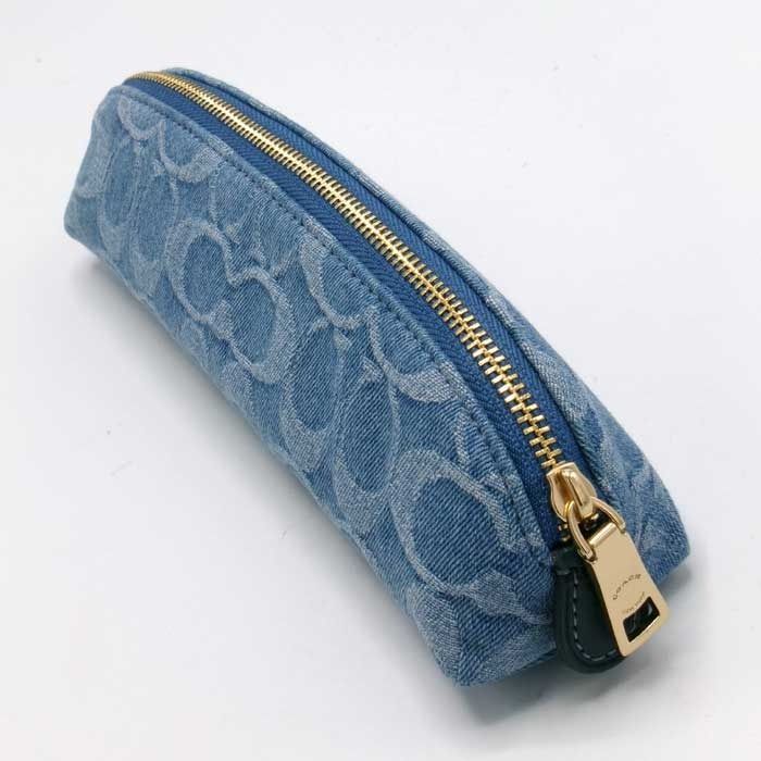 新品】コーチ ペンケース ポーチ COACH シグネチャー デニム