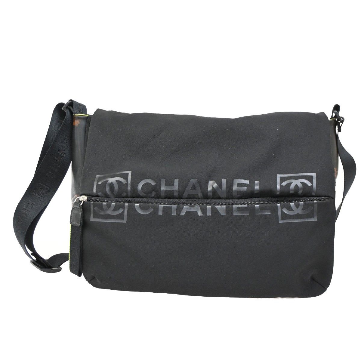 CHANEL シャネル スポーツ ショルダーバッグ ブラック ナイロン ラバー