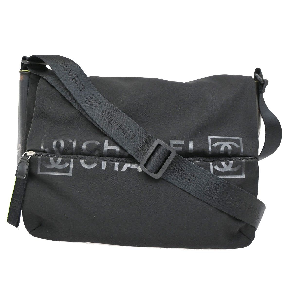 CHANEL シャネル スポーツ ショルダーバッグ ブラック ナイロン ラバー