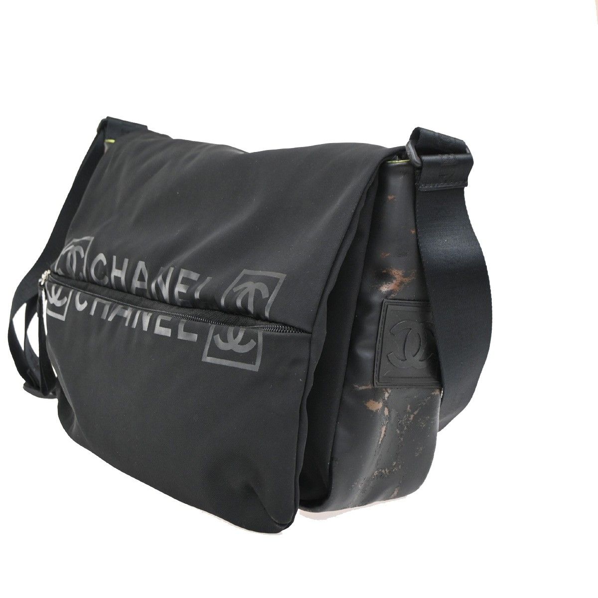 CHANEL シャネル スポーツ ショルダーバッグ ブラック ナイロン ラバー 