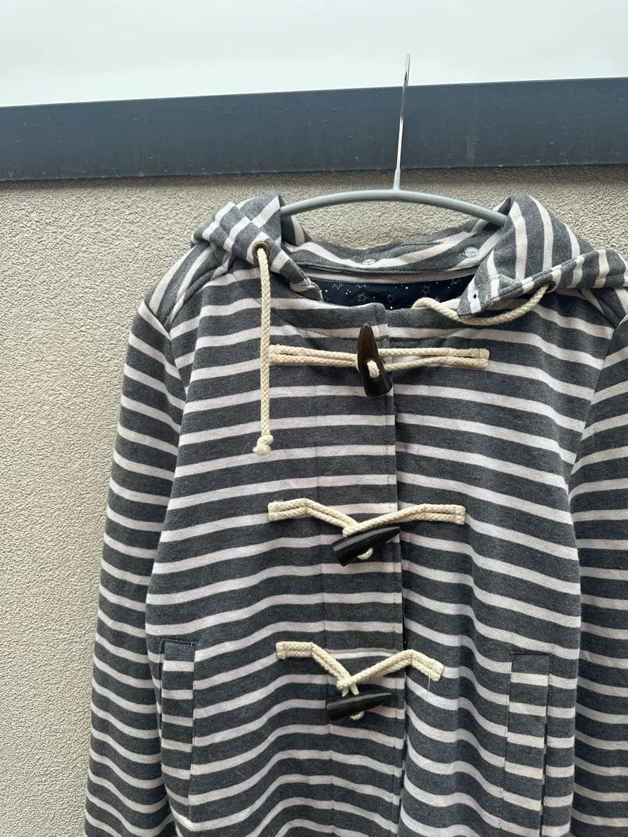 ISSEY MIYAKE イッセイミヤケ ストライプ ダッフル フード ジャケット