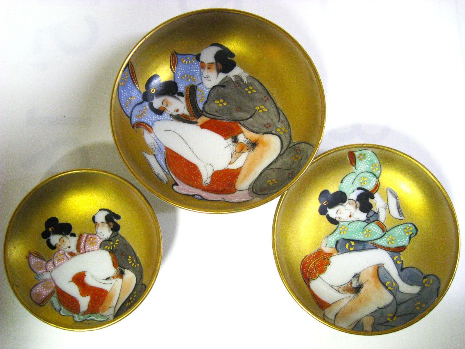 ほぼ未使用 九谷焼 陶器 春画 盃 さかずき3ヶ セット - メルカリ