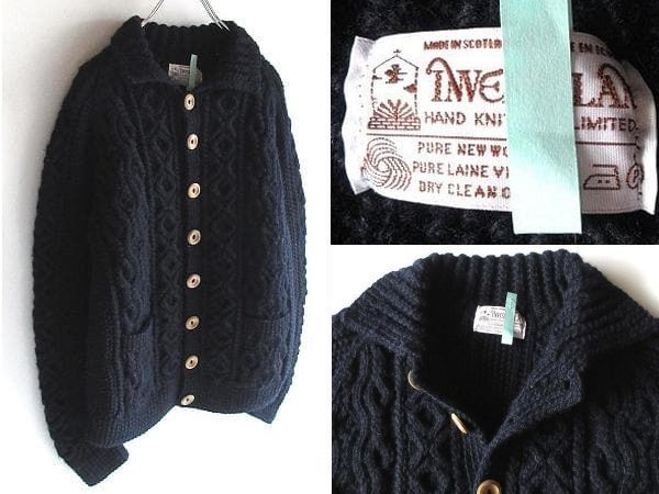美品 希少 茶タグ スコットランド製 INVERALLAN インバーアラン ウール