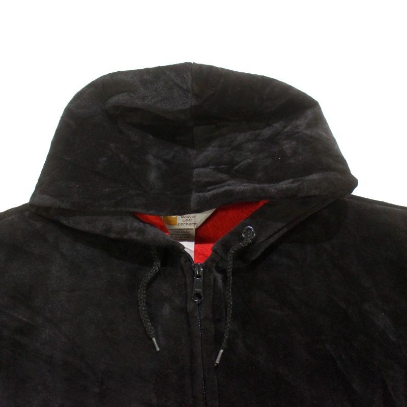 80s USA製 vintage Carhartt 裏地フリース ベロア パーカー メンズ XL