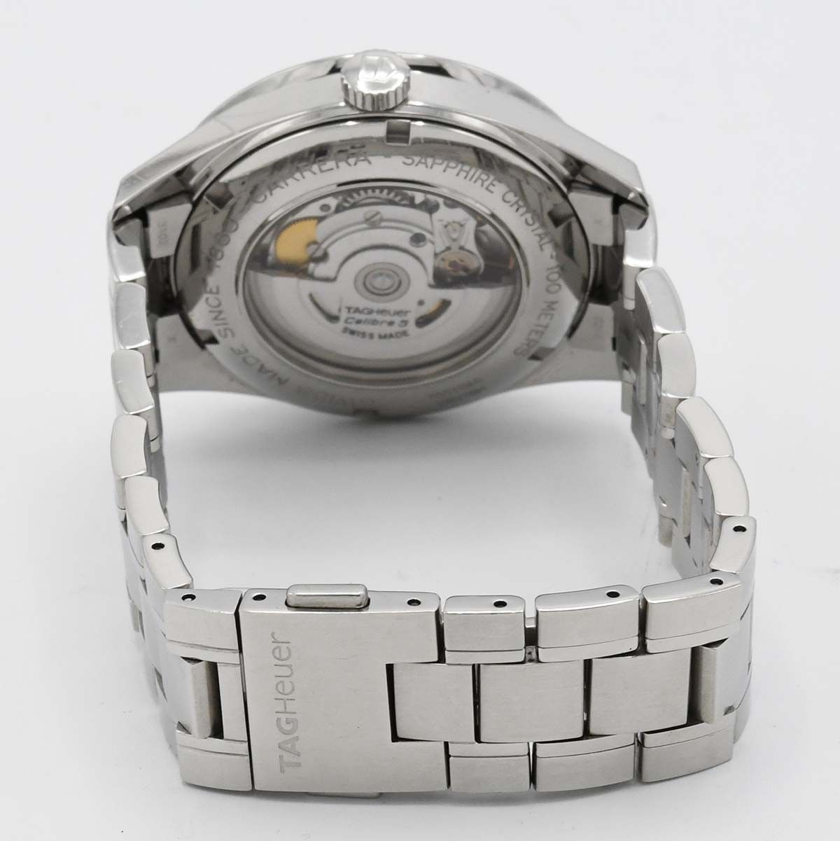  稼働 腕時計 TAGHEUER タグホイヤー CARRERA カレラ キャリバー5 WV211M WRY7881 自動巻き 黒色文字盤 H21722 ベーシック服 自動巻き時計 腕時計(アナログ)