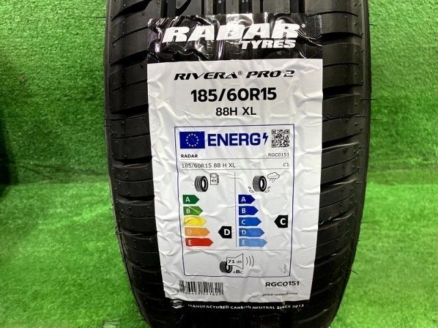radar サマー レーダー RiveraPro2 185/60R15 4本 7ミリ 2025年