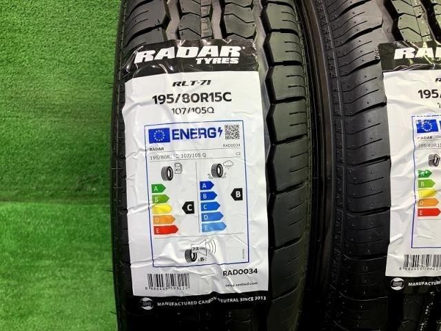 radar サマー レーダー RLT71 195/80R15 107/105Q 4本 8ミリ 【公式通販】