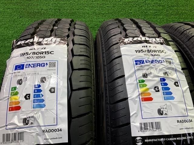 radar サマー レーダー RLT71 195/80R15 107/105Q 4本 8ミリ 【公式通販】