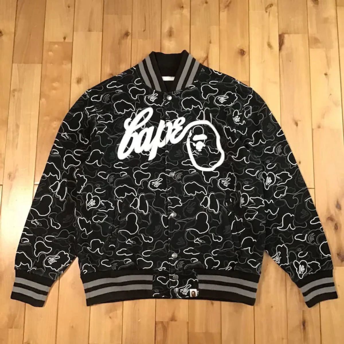初期 APE ネオンカモ スウェットスタジャン Neon Camo スウェット スタジャン Mサイズ a bathing ape BAPE sweat