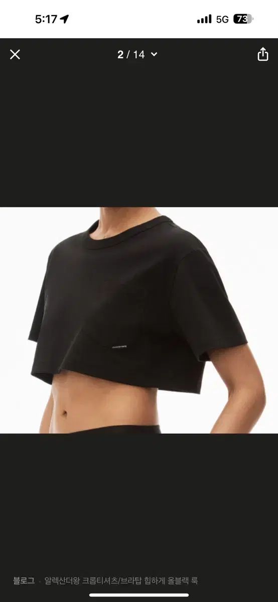 Alexander Wang ブラック クロップド Tシャツs 【公式直販】サイト