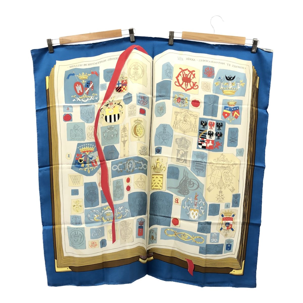 HERMESエルメスカレ90図面と記号スカーフタグ付 HERMES エルメス カレ90 スカーフ CHIFFRES ET MONOGRAMMES ANNEE 1886