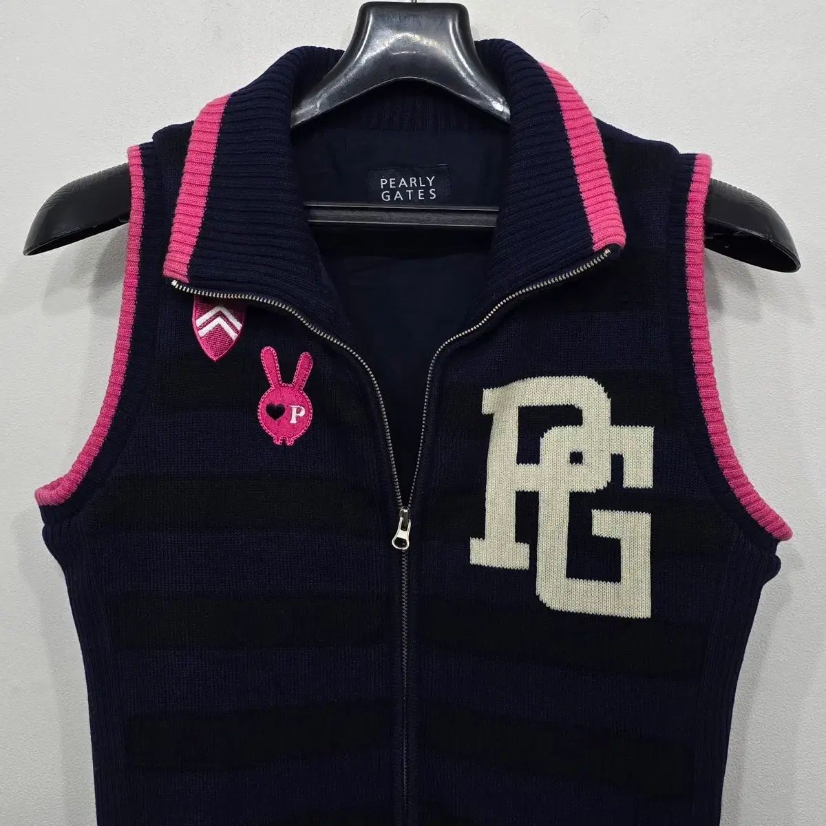 90 レディース パーリーゲイツ 防風 ニット ベスト ジップアップ