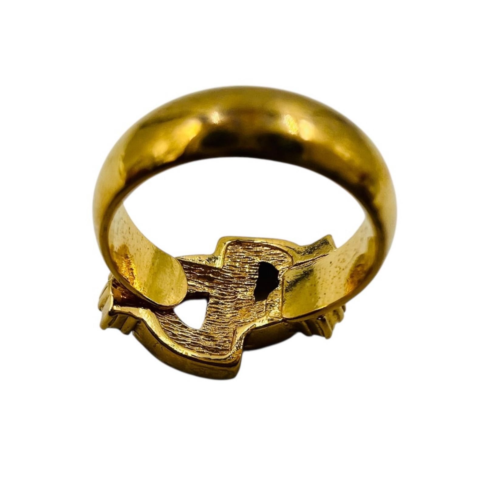 Christian Dior ディオール リング CDロゴ ストーン 指輪 ゴールド 10